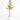 Iron Heliconia Sculpture with Gold Leaf on White Marble Base