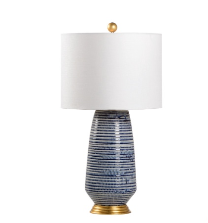 Blue & White Glazed Ceramic Hive Lamp, 100W