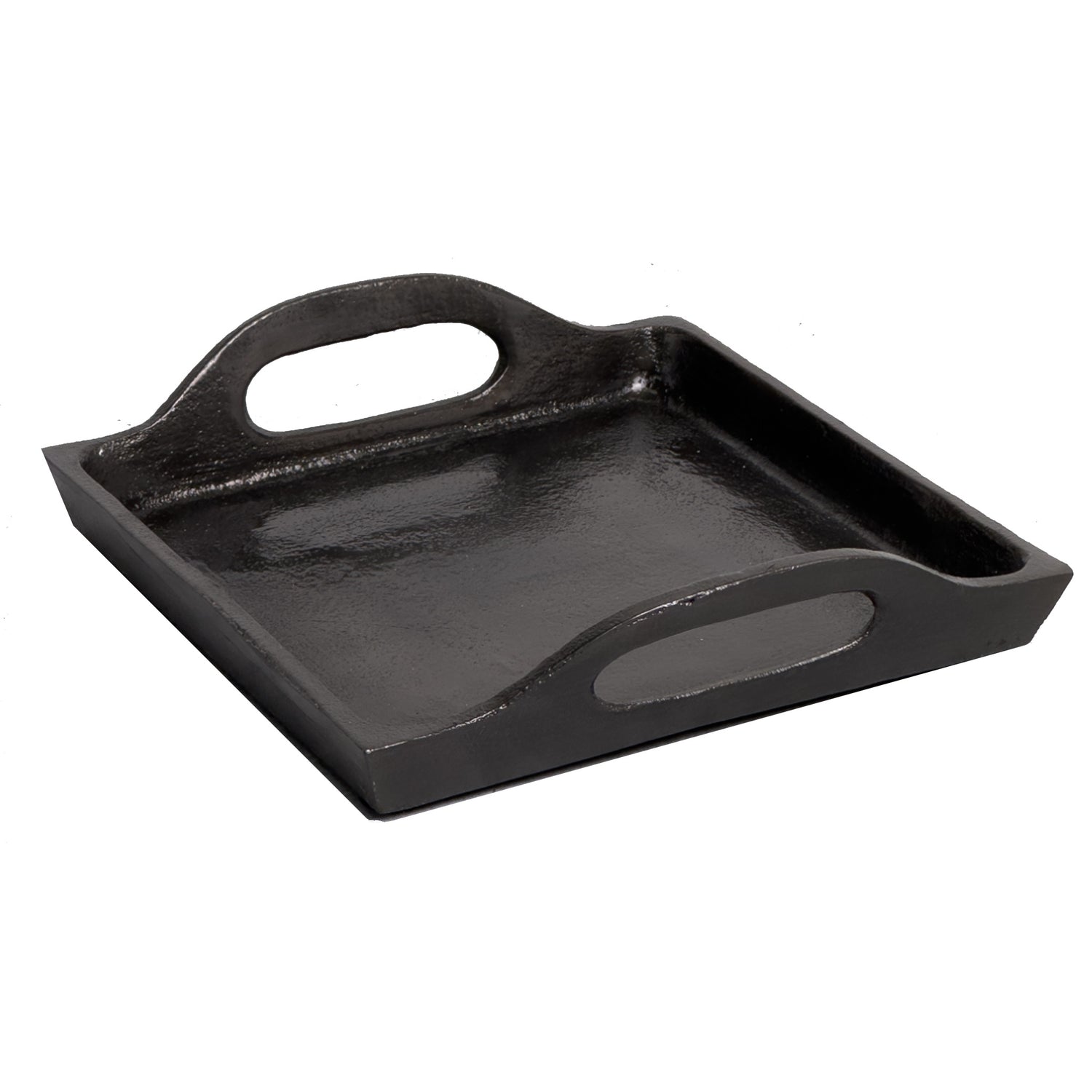 Black Textured Aluminum Tray, 7.75" x 7.25" x 1.5"h