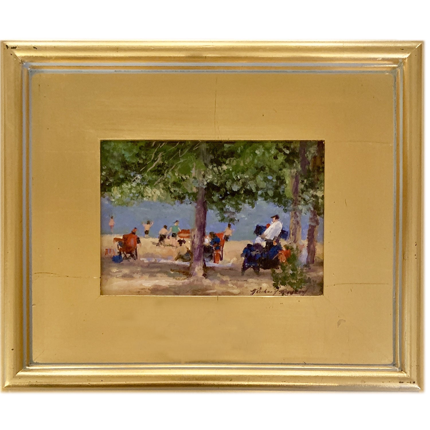 River Gathering, Richard Reynolds Ward, Acrylic on Board, Framed