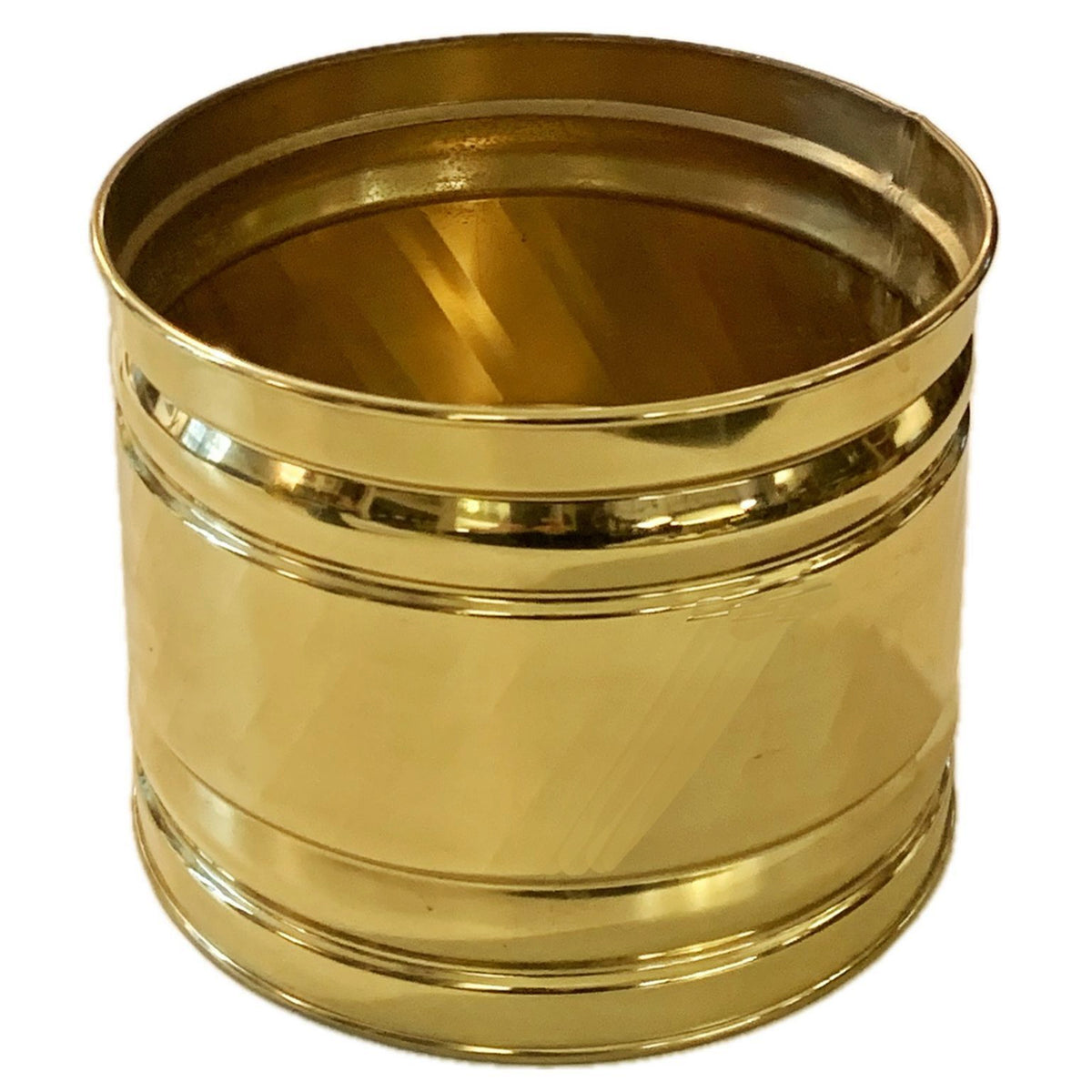 Round Brass Planter