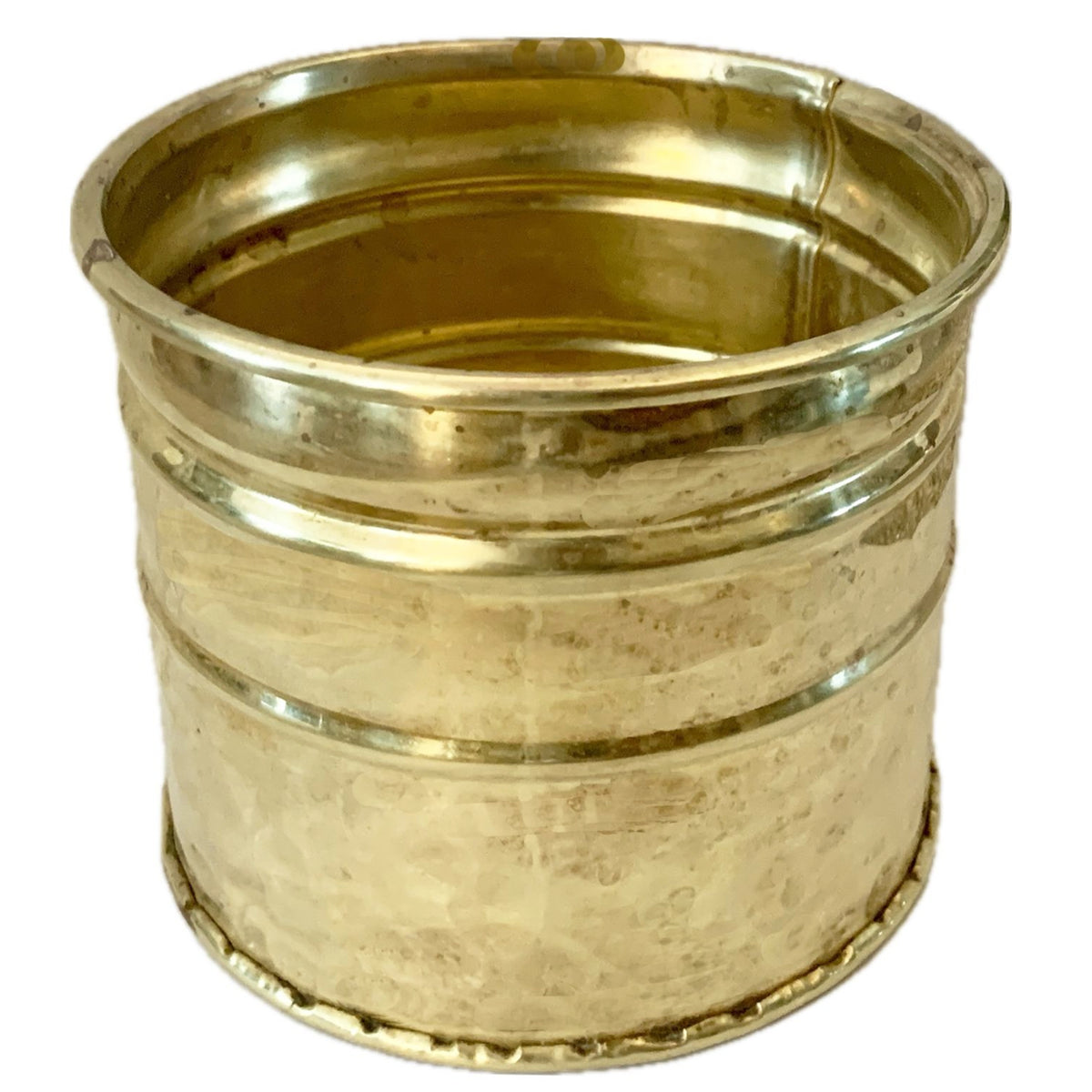 Small Vintage Round BrassPlanter