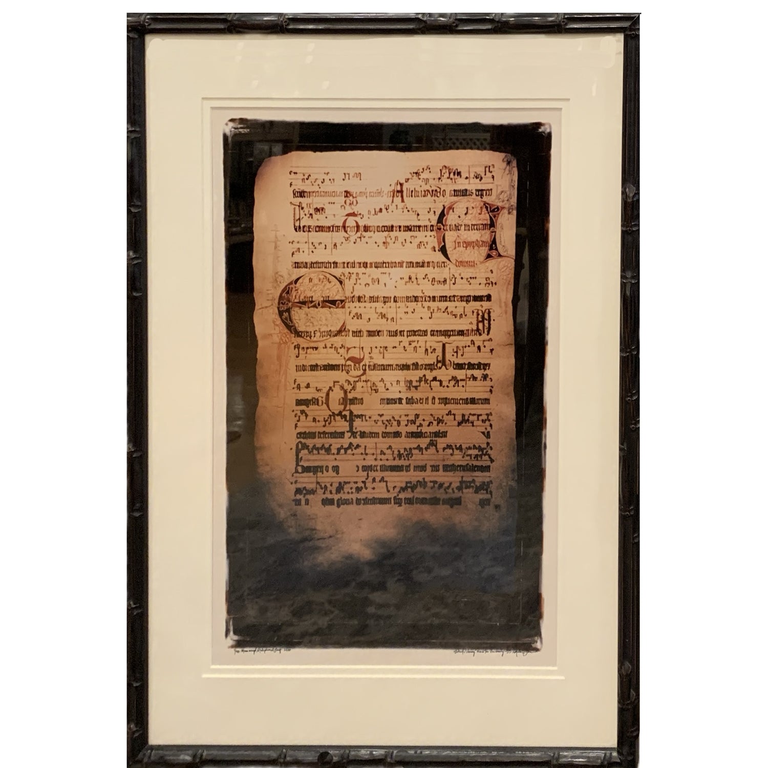 Antiphonal Leaf, Illuminated Manuscript, Germany, ca. 1400, Scheide Library, Princeton University, Natasha D'Schommer, Photograph on Paper, Framed