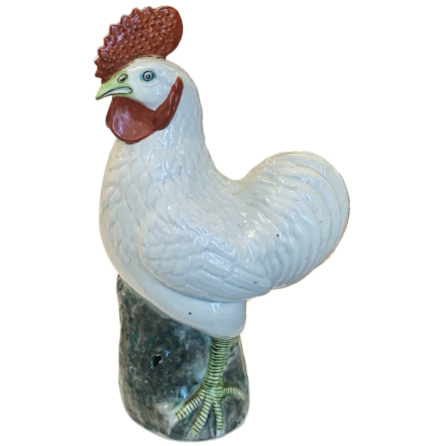Antique Chinese Porcelain Rooster, as repaired