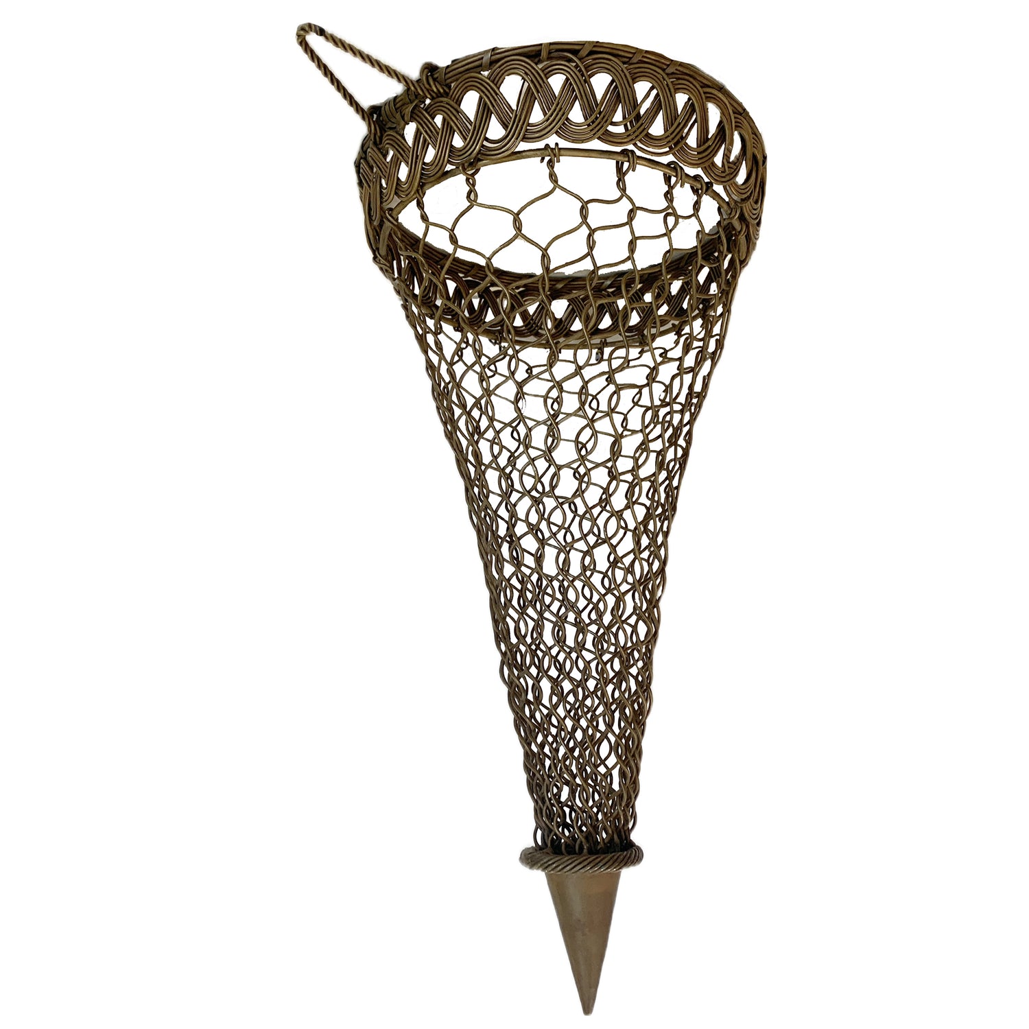 Vintage Hanging Brass Cone Planter