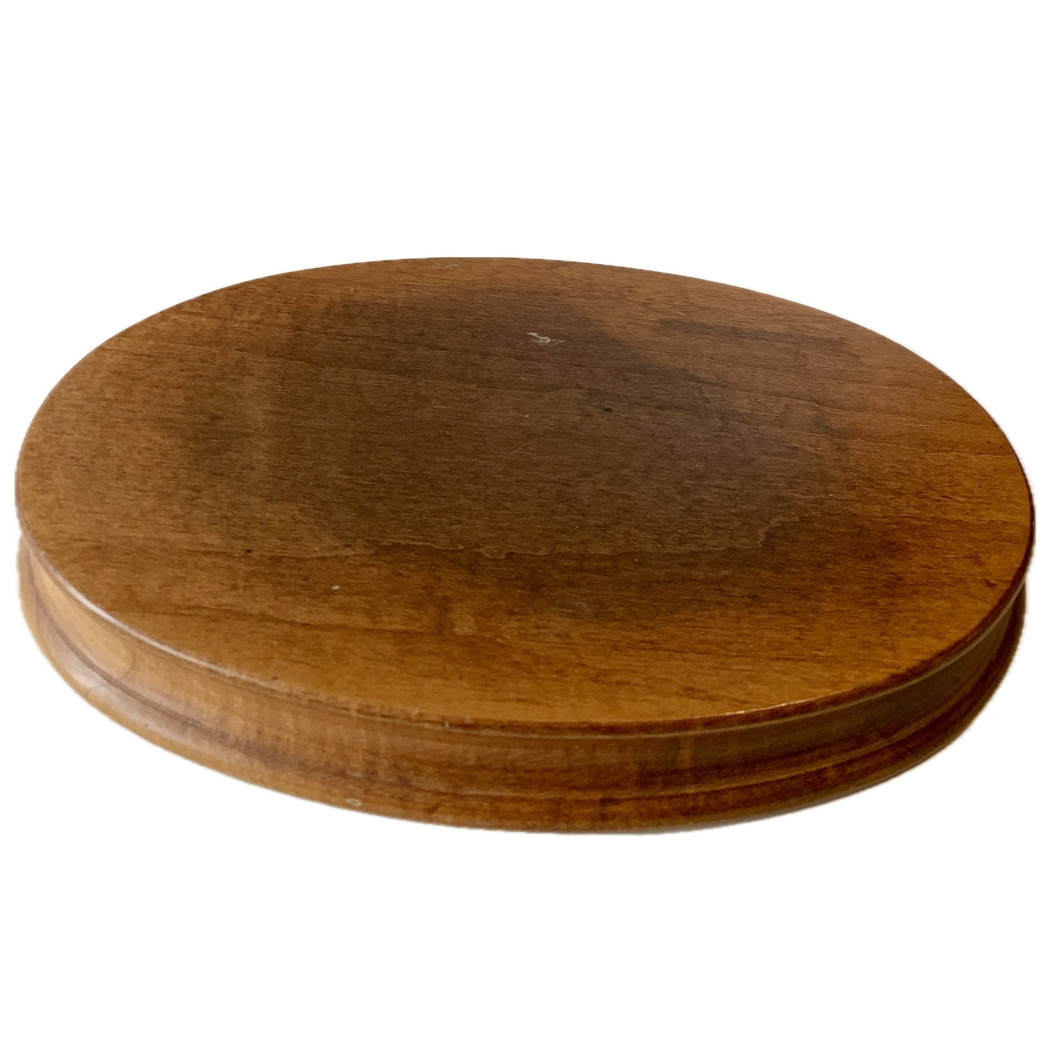 Vintage Oval Wood Riser, 9.5"w x 7"d x 1.1/8"h