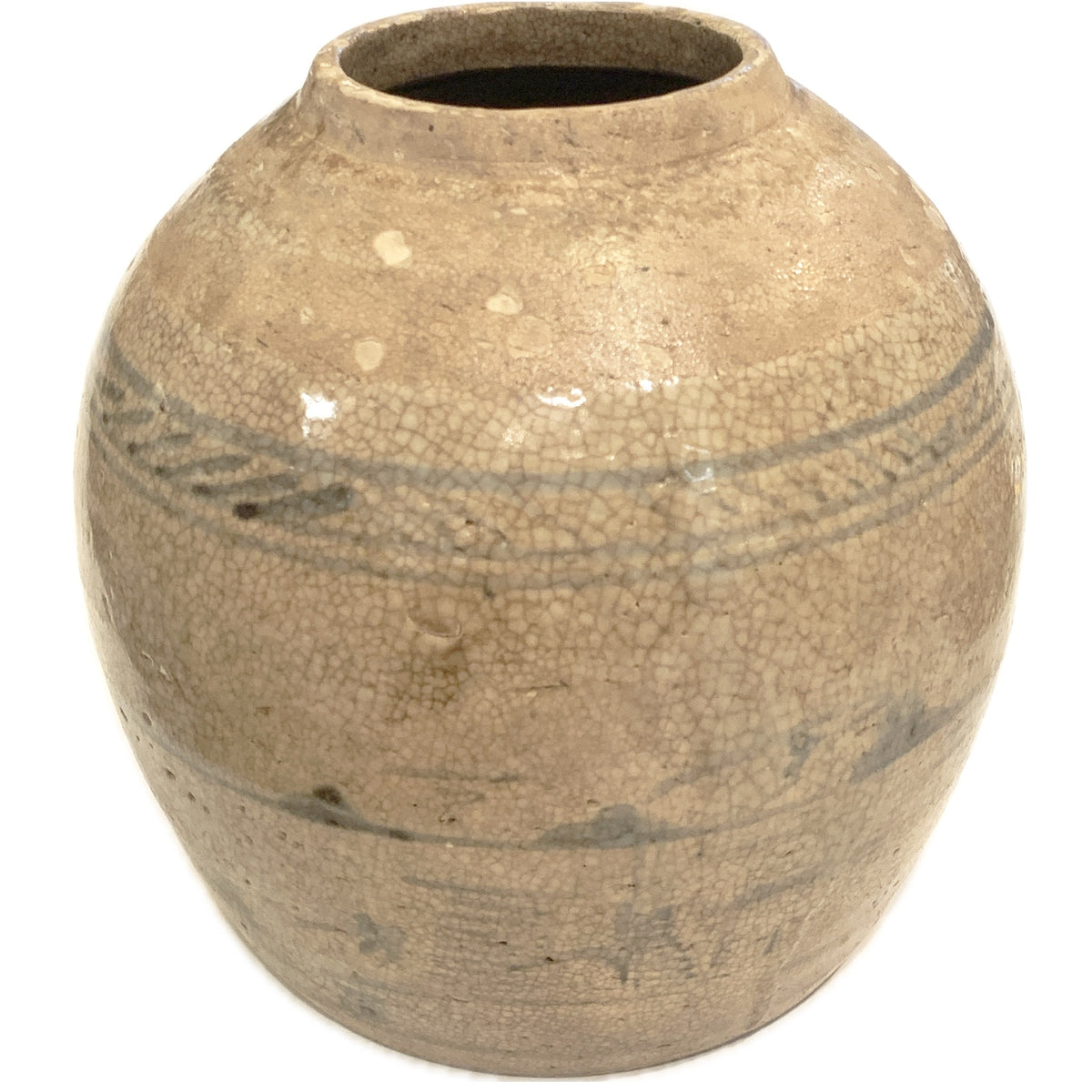 Antique Chinese Ginger Jar, 6"dia x 6"h