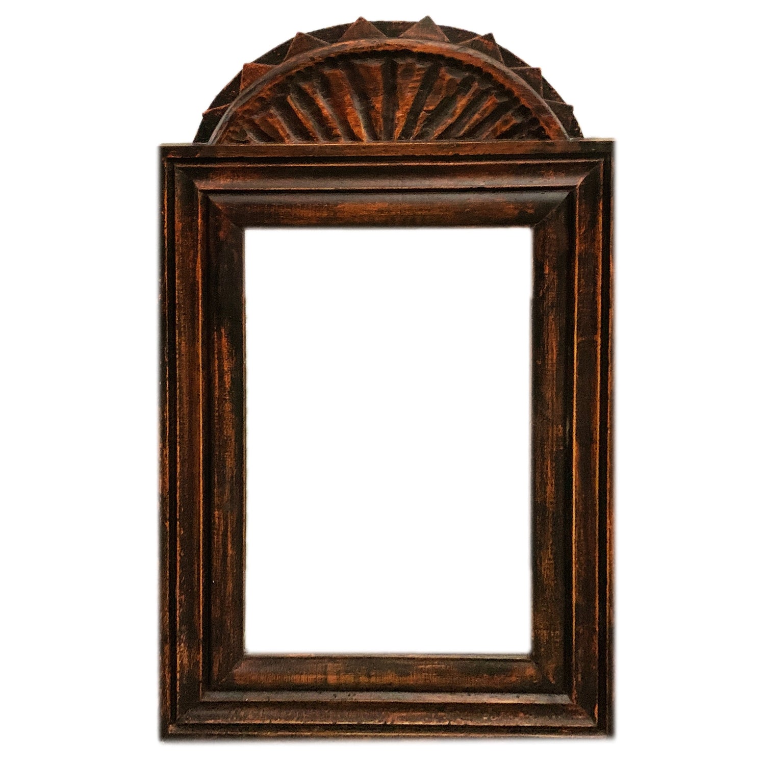 Vintage Carved Wood Mirror, 14"w x 22.25"h