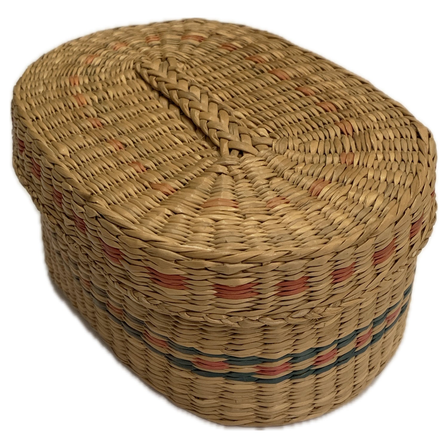 Oval Sweetgrass Basket, 6" x 4" x 2.75"h