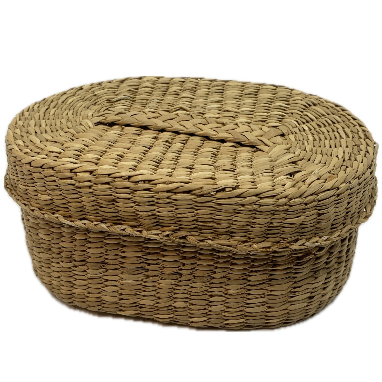 Oval Sweetgrass Basket, 6.75"w x 4.75"d x 3"h