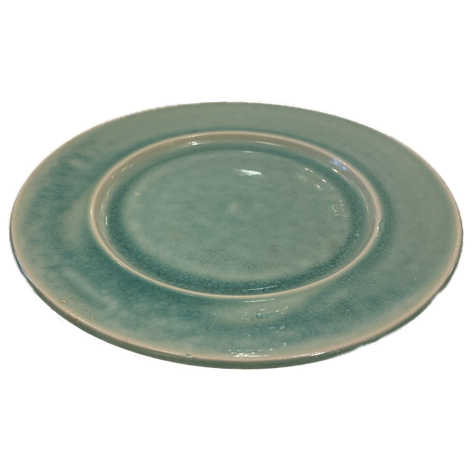 French Aqua Green Plate, 8.5"dia