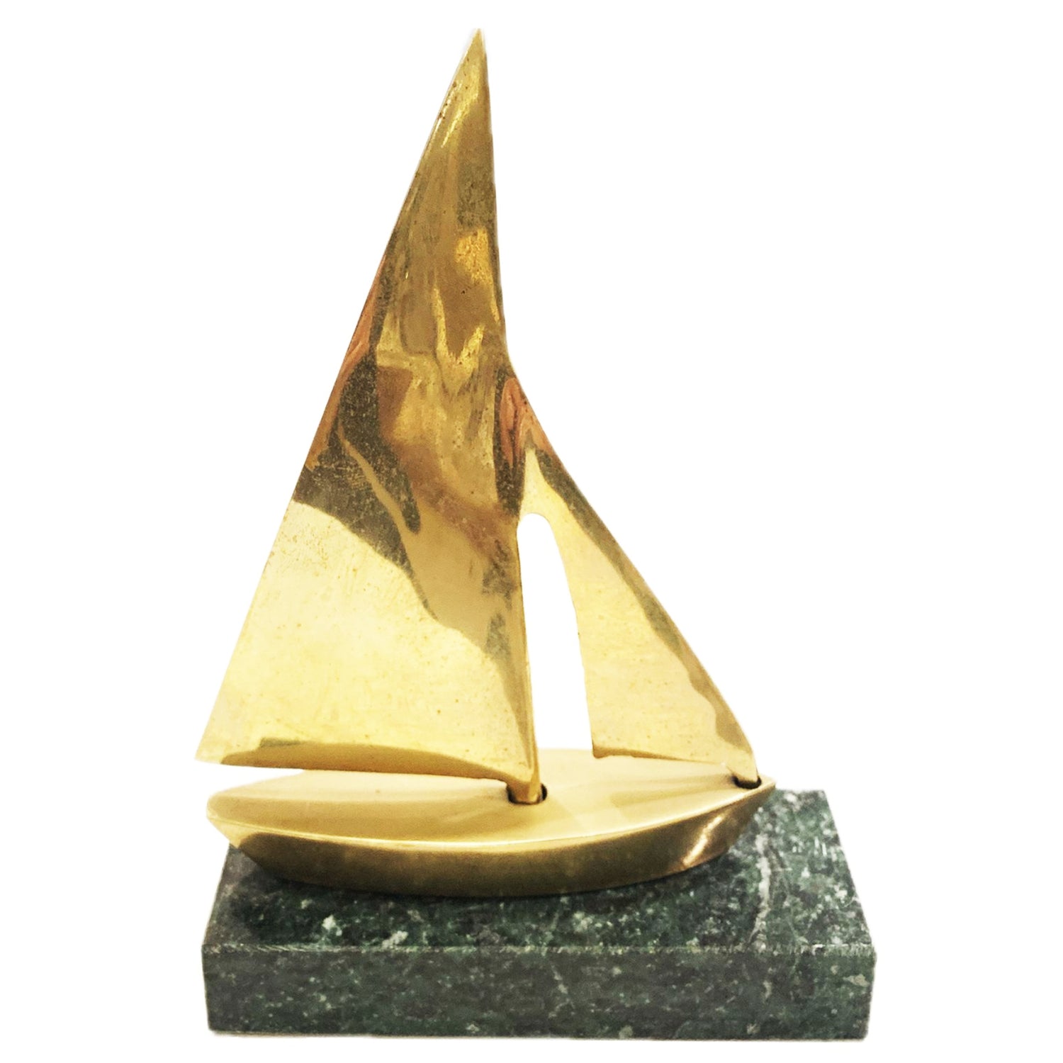 Brass Sailboat on Marble Base