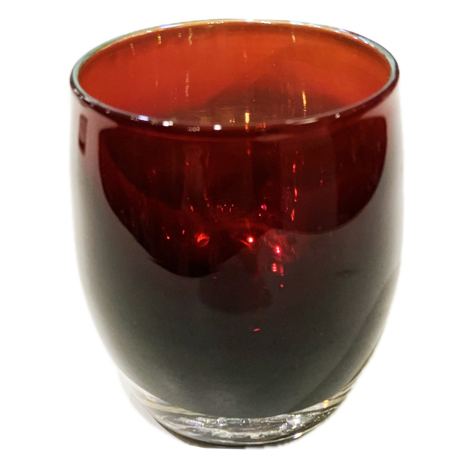 Glassybaby Hand-blown Silver Lined Grateful Red Votive Holder