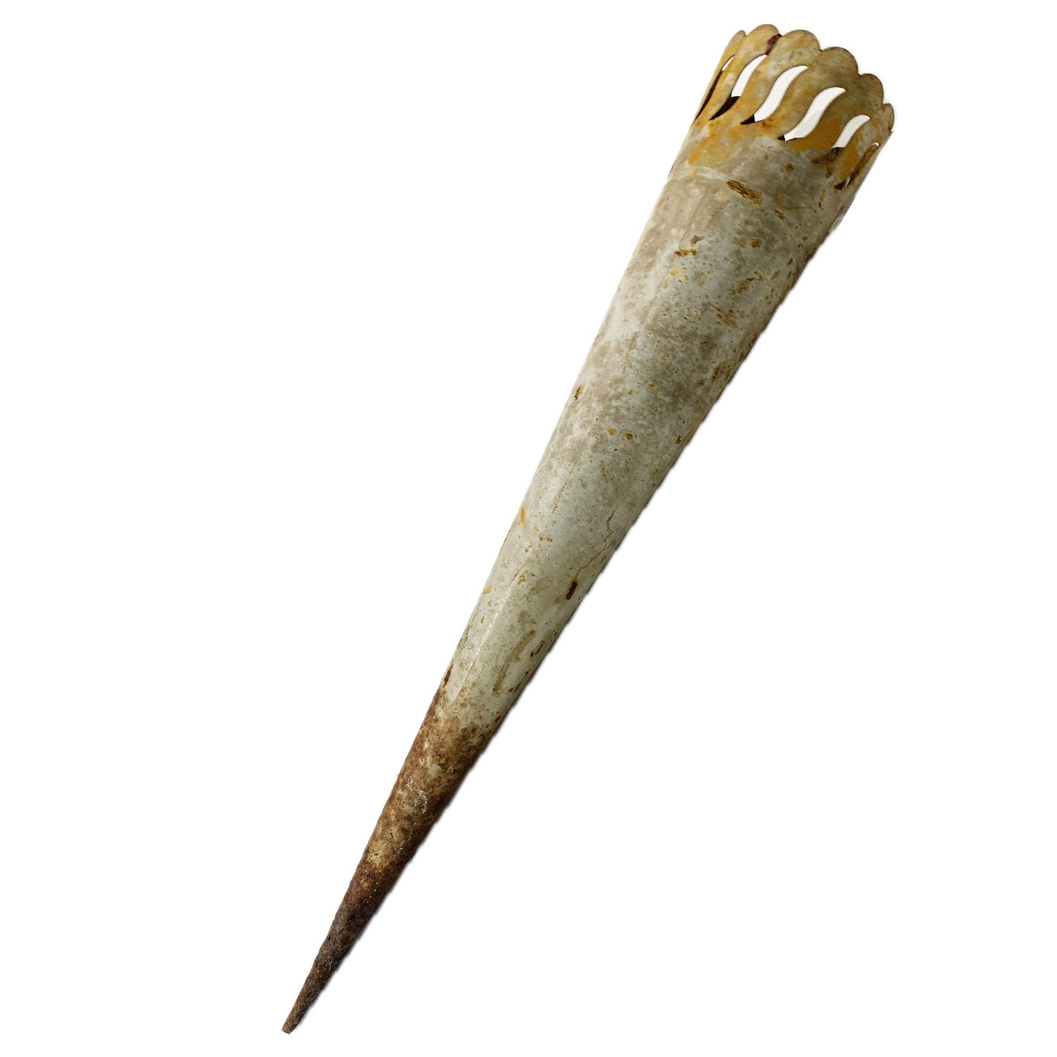 Antique Metal Flower Cone Holder