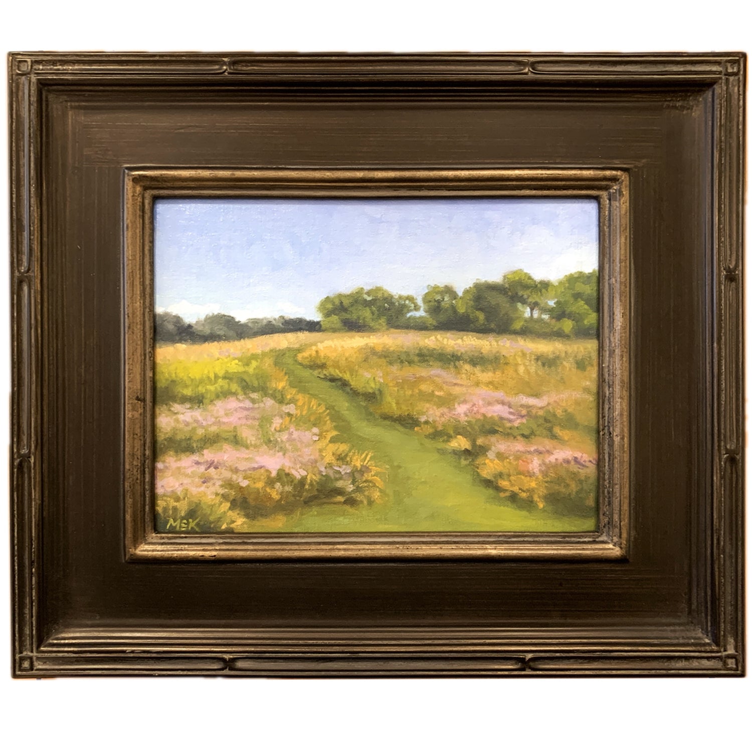 Through the Bee Balm,  Mary Klein, Oil on Linen Panel, Framed