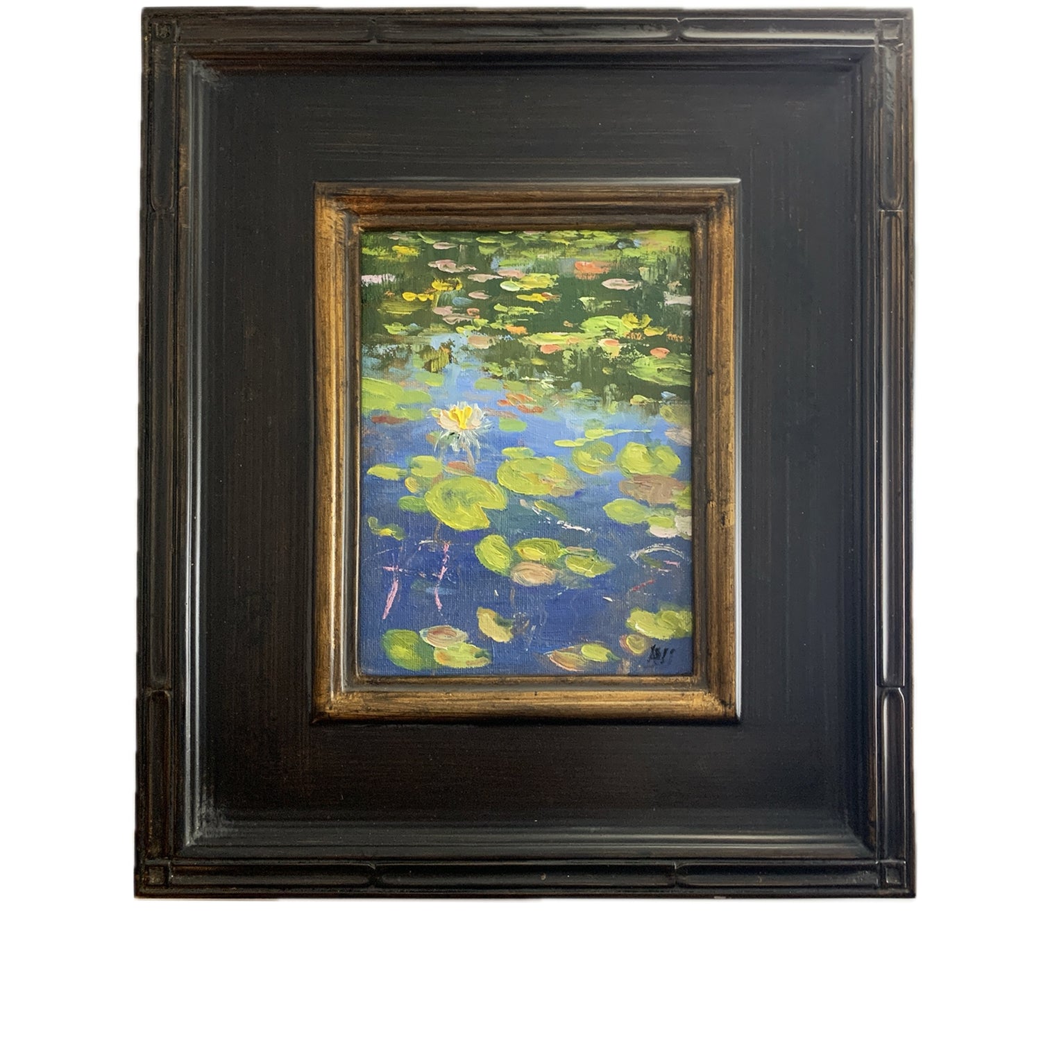 Lily Pads, Annette Swanson, Oil on Canvas, Framed