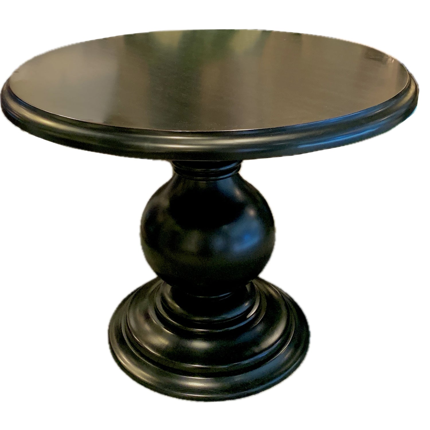 Black Wood Round Pedestal Table