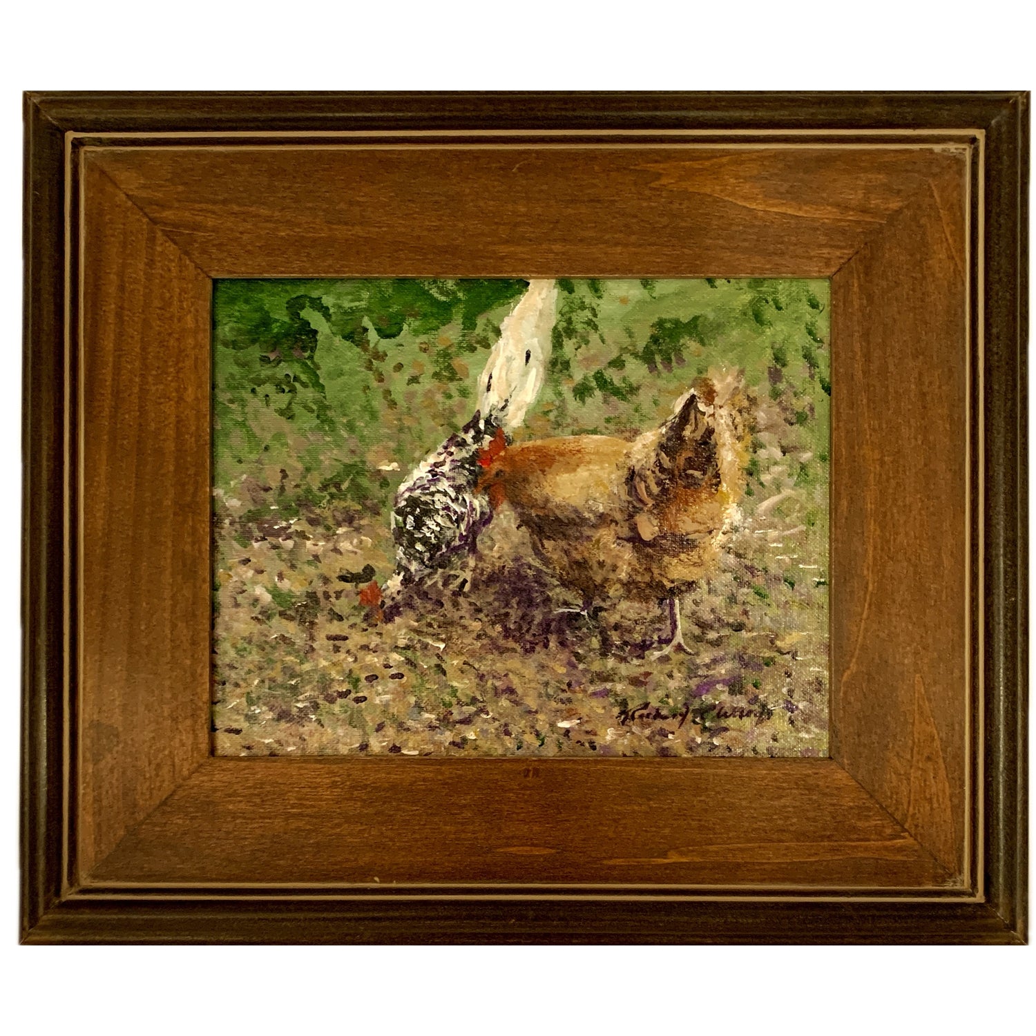 Chickens,  Richard Reynolds Ward, Acrylic on Board, Framed
