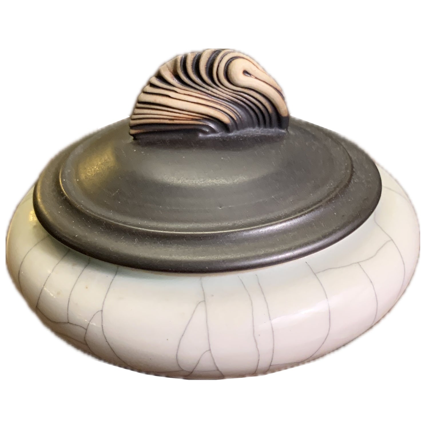 Andrew MacCorkingdale Raku Porcelain Covered Jar