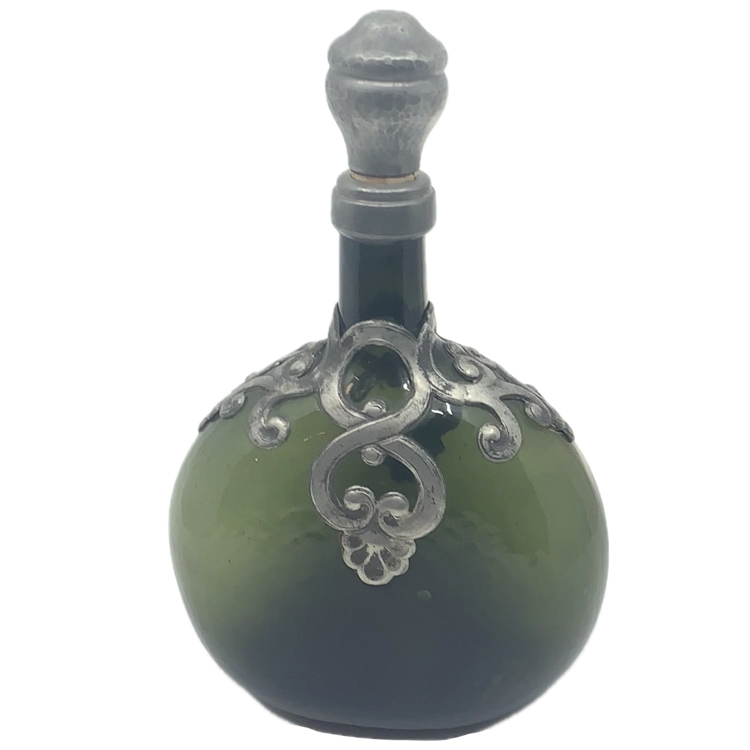 Antique Danish Green Glass Flask