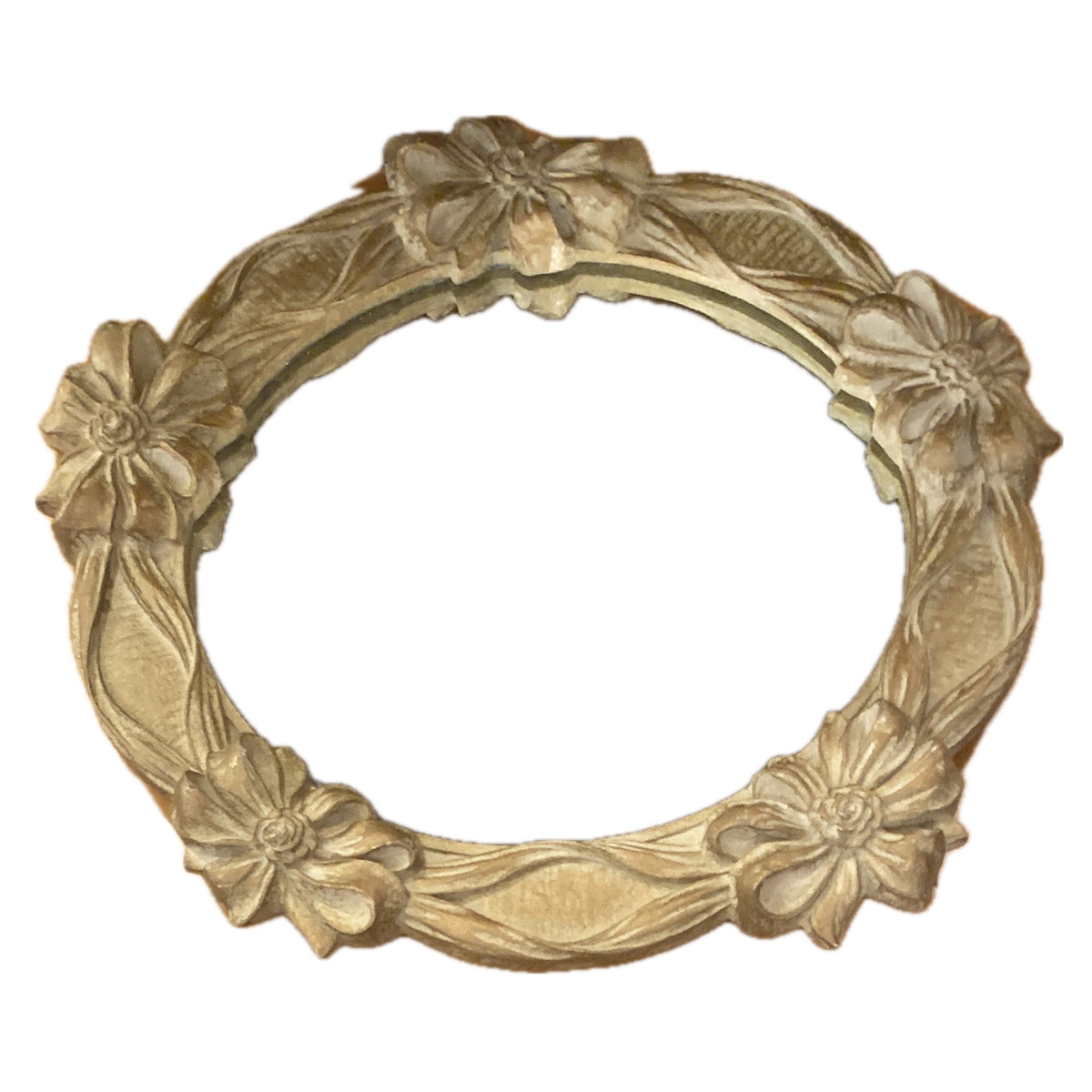 Floral And Ribbon Design Vintage Round Mirror