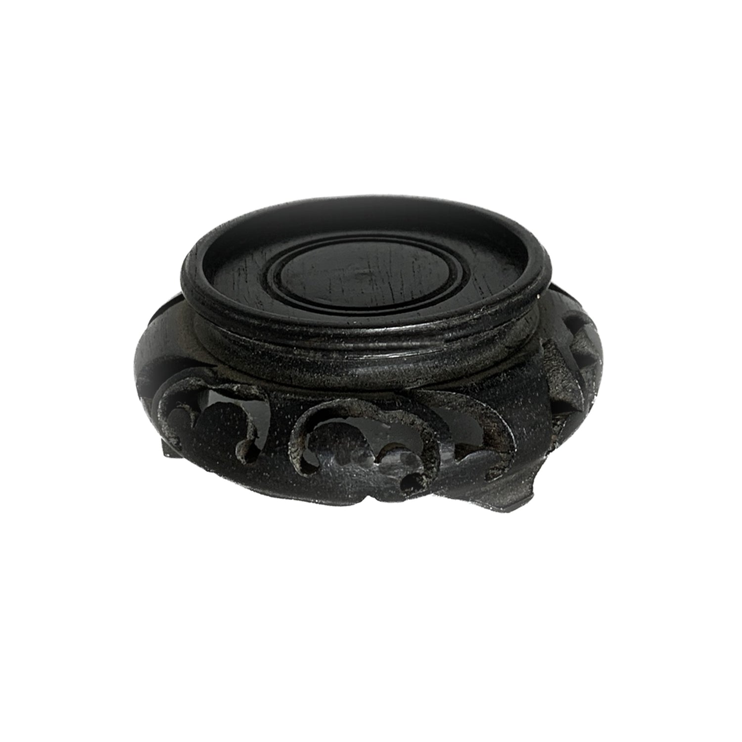 Carved Wood Riser, Black, for a 1.25" Vase