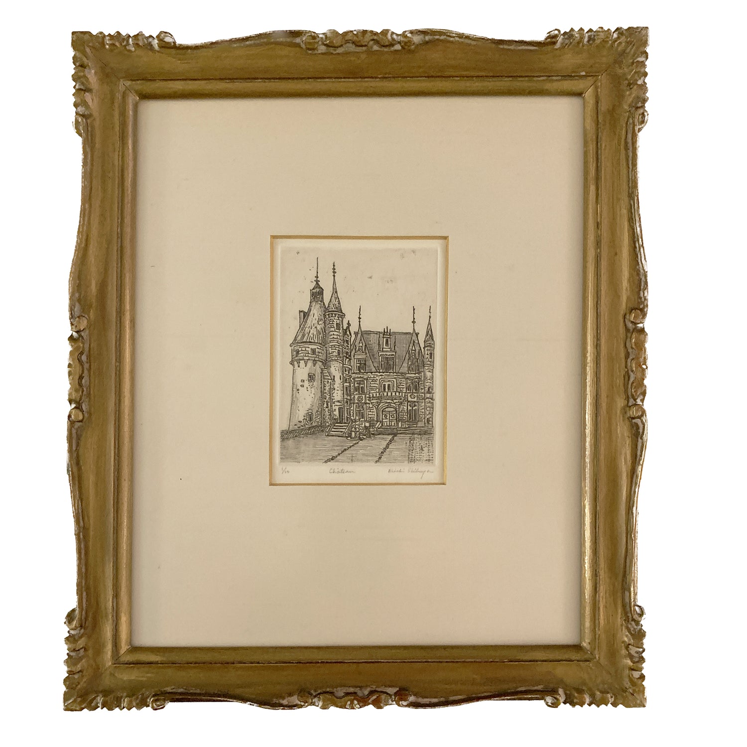 "The Chateau," Eiichi Shibuya, signed etching