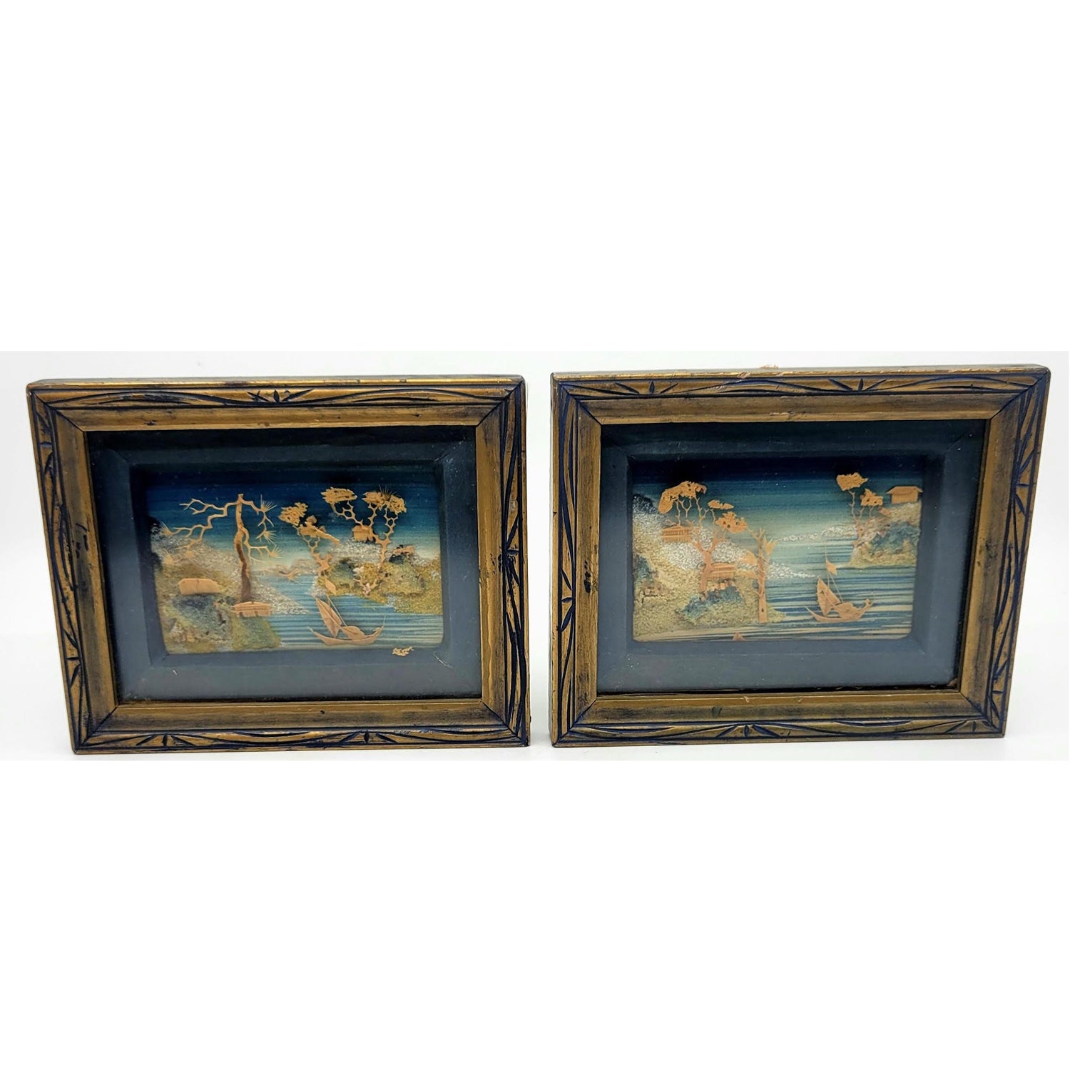 Antique Chinese Carved Cork Diorama