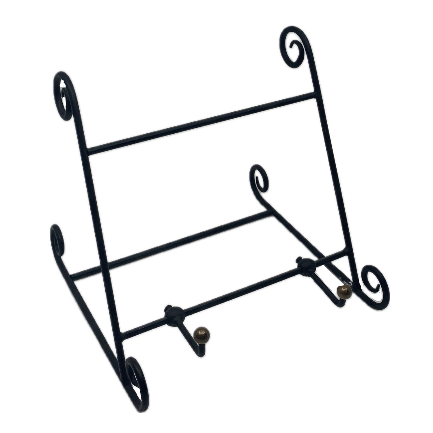 Black Easel With Brass Knobs, 9.5"w x 9"d x 9"h