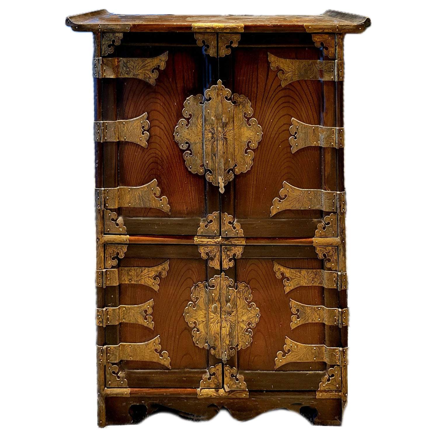 Antique Asian Iron Bound Chest