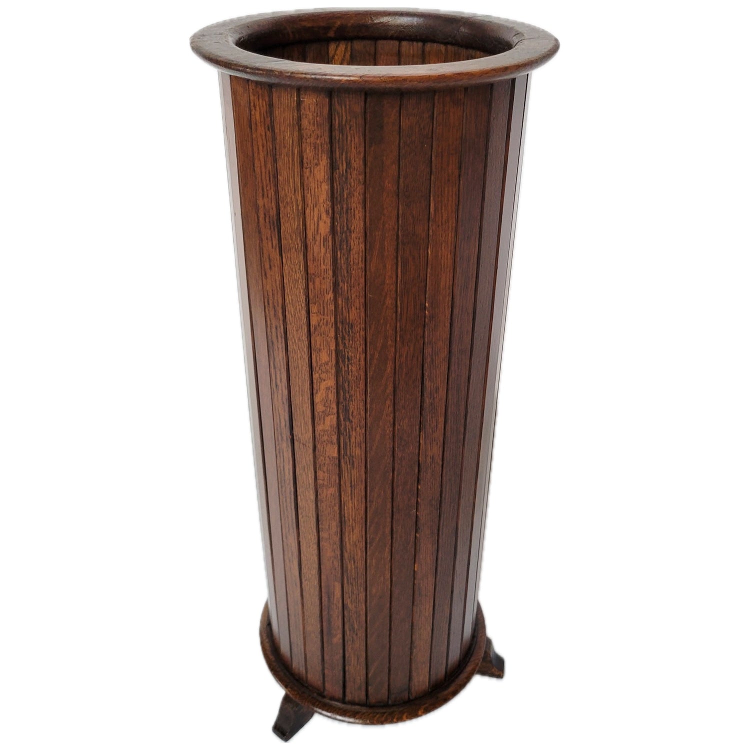 Antique Oak Slatted Umbrella Stand