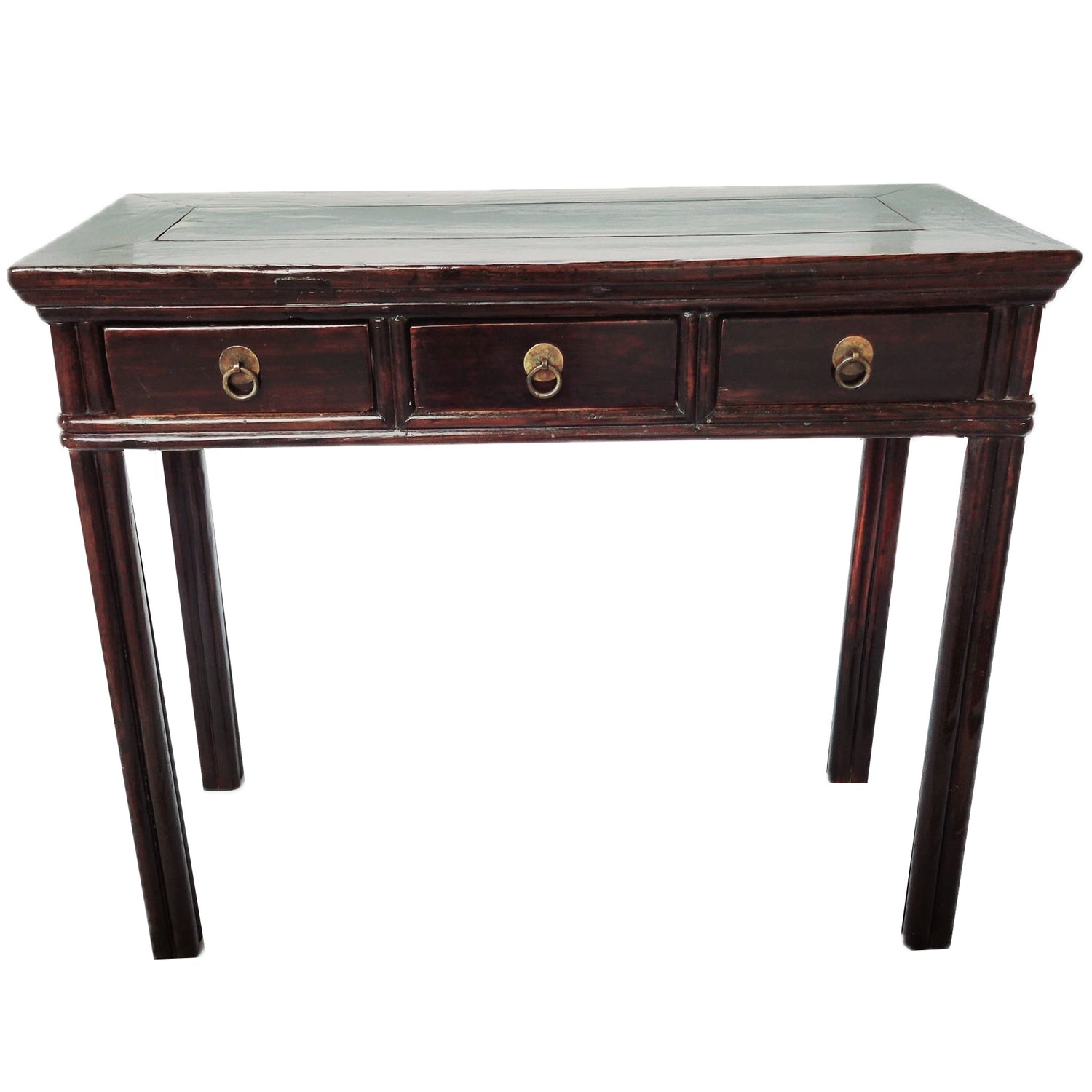 Black Lacquered 3-Drawer Chinese Table, c. 1780