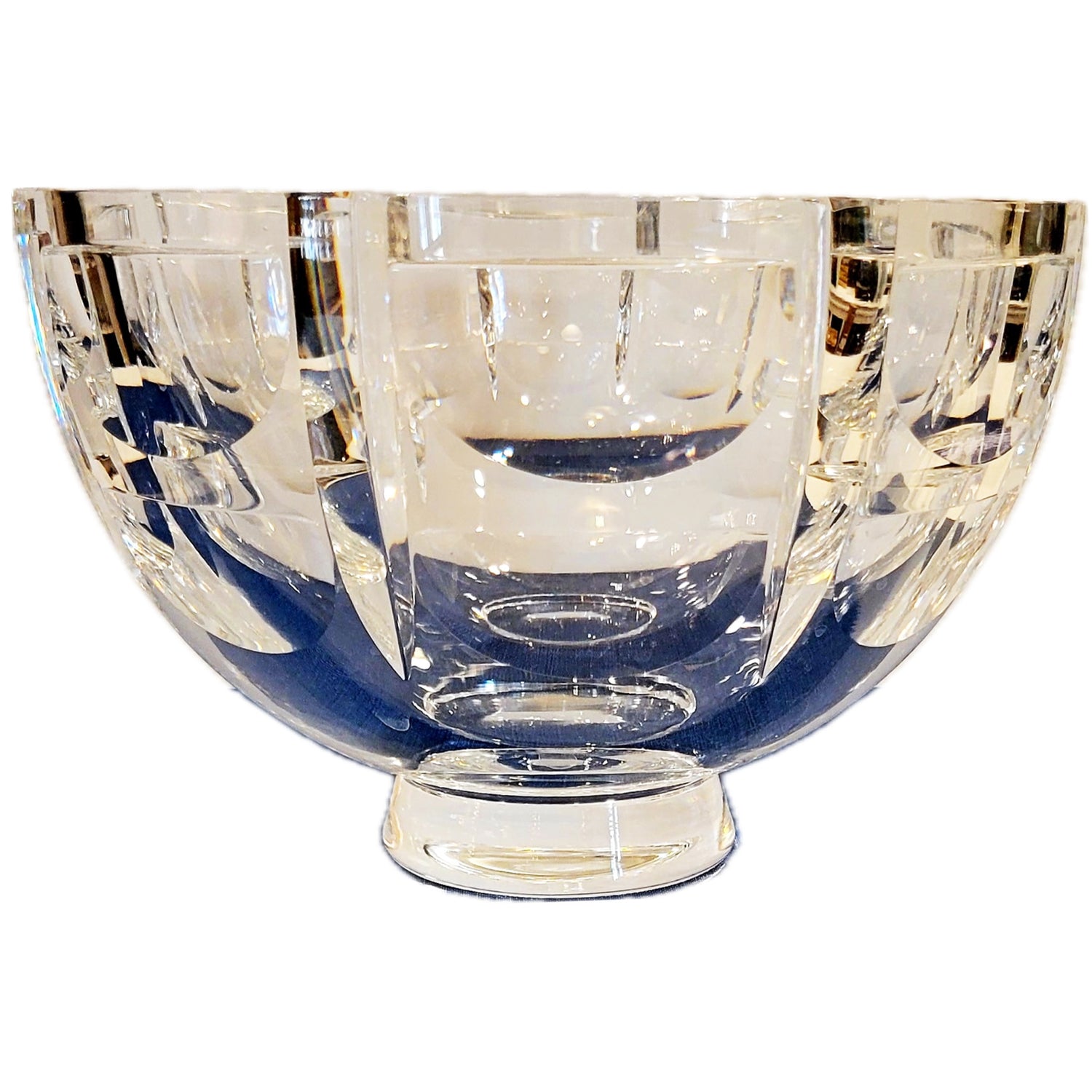 1970's Orrefors Vintage Simon Gates Signed Crystal Bowl