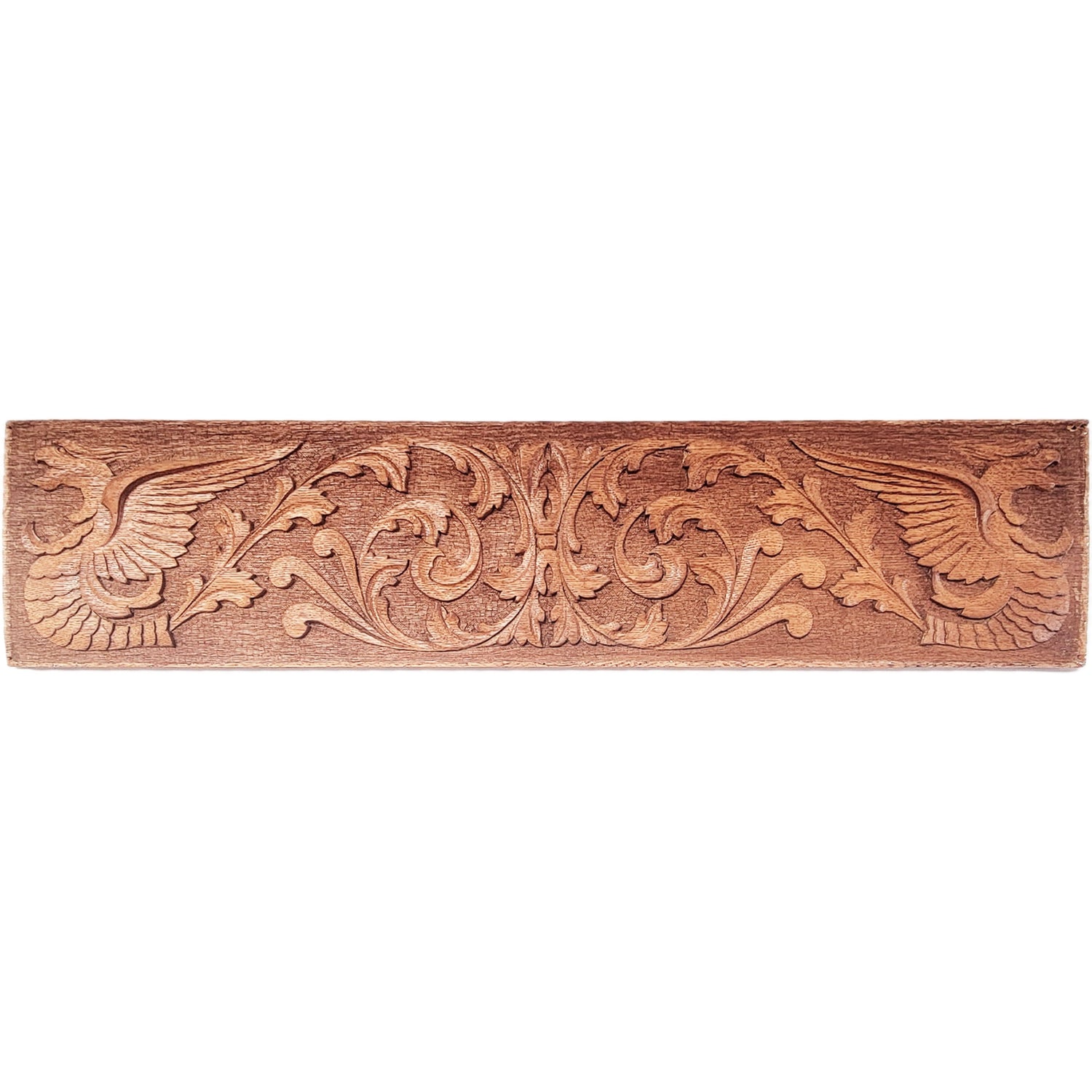 Detailed Hand Carved Dragon Motif Wood Panel