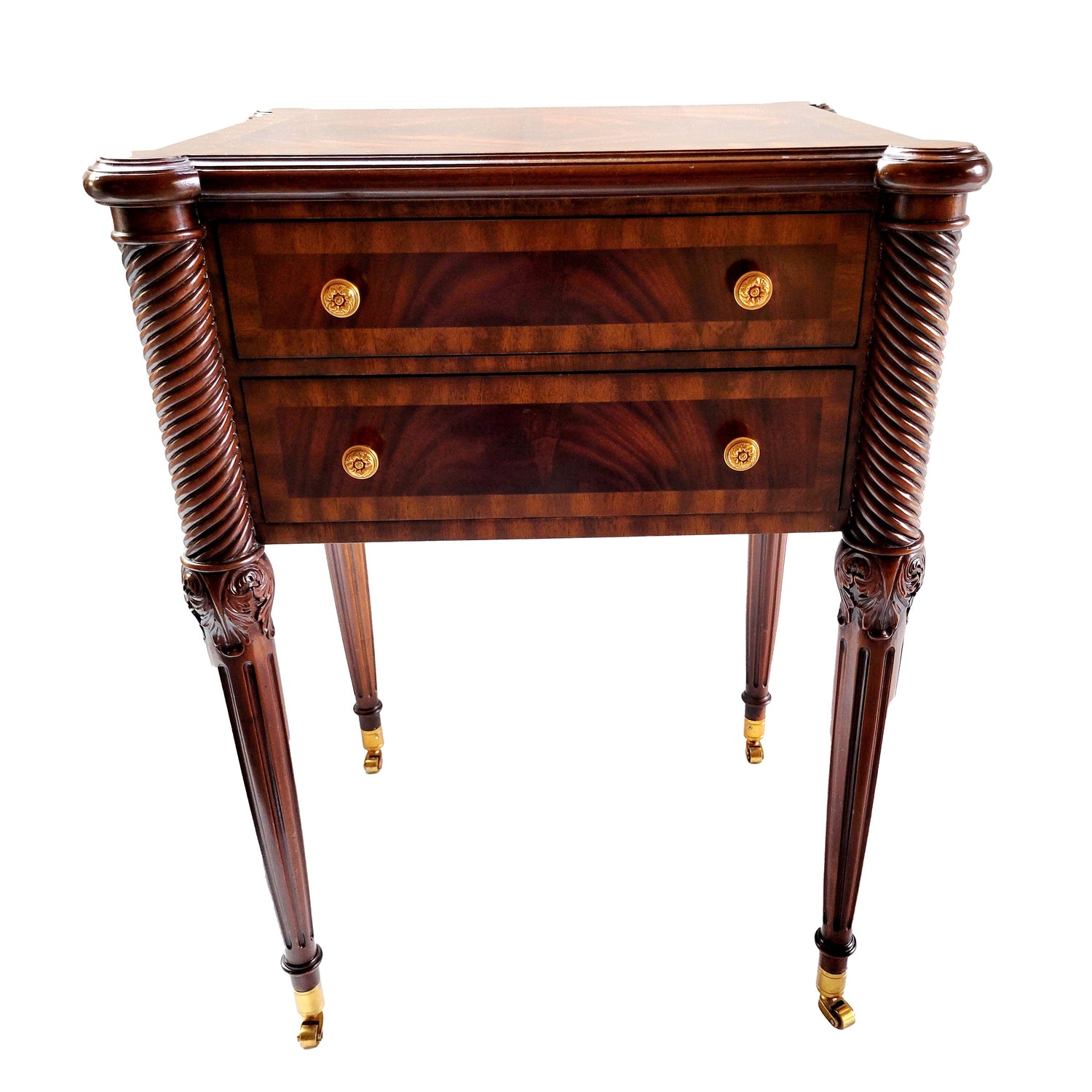 Maitland-Smith Two Drawer Occasional Table, 22"w x 18"d x 28"h