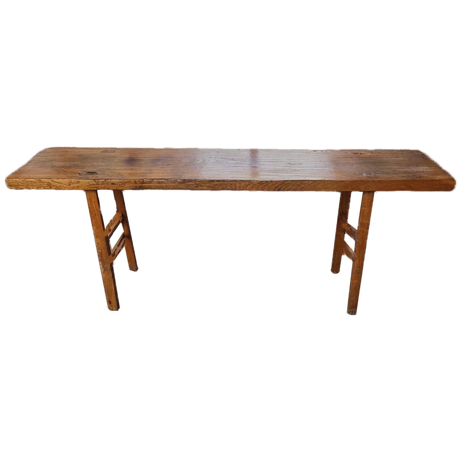 Reclaimed Elm Wood Console, Rare Find