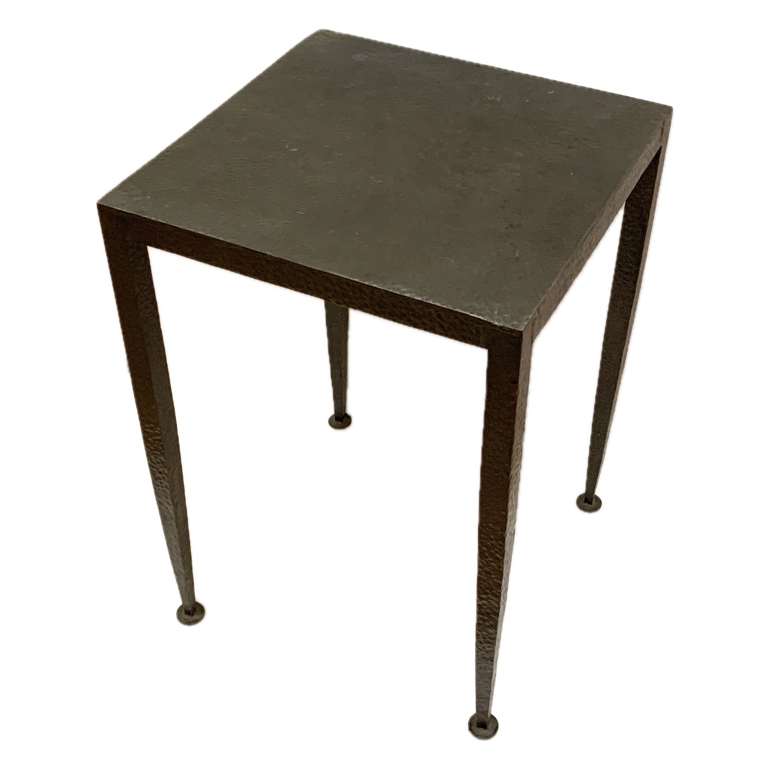 Hammered Metal Square Side Table