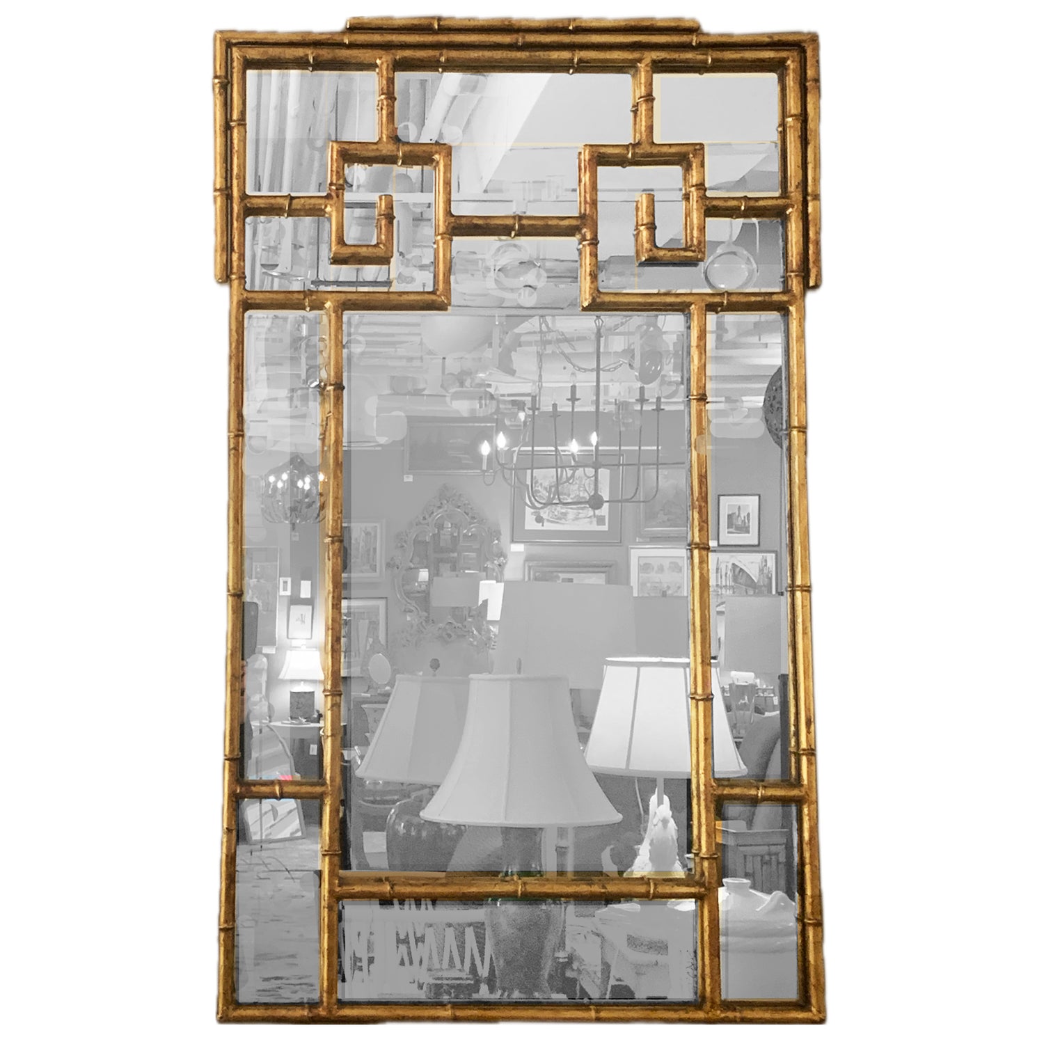 Vintage LaBarge Faux Bamboo Gold Gilt Mirror