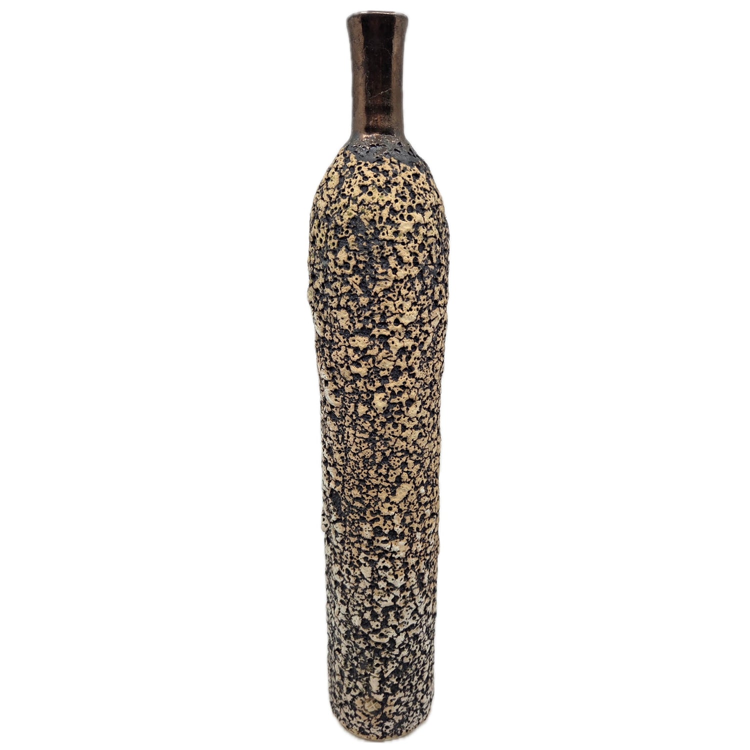 Stoneware Lava Texture Glaze Bottle, Artist Stamped