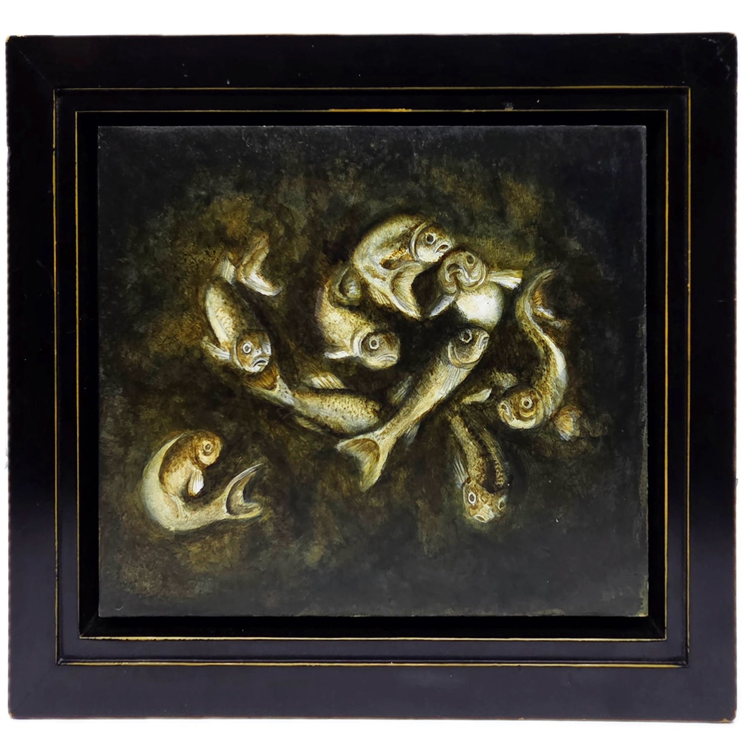 Minnow Purgatory, Acrylic On Board, Framed, Artist Signed