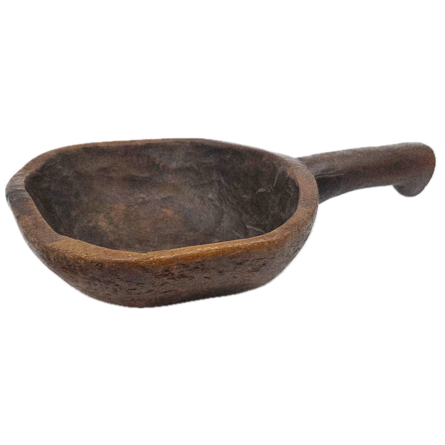 Antique Hand Carved Wooden Ladle, 18th Century, Wax Stamped