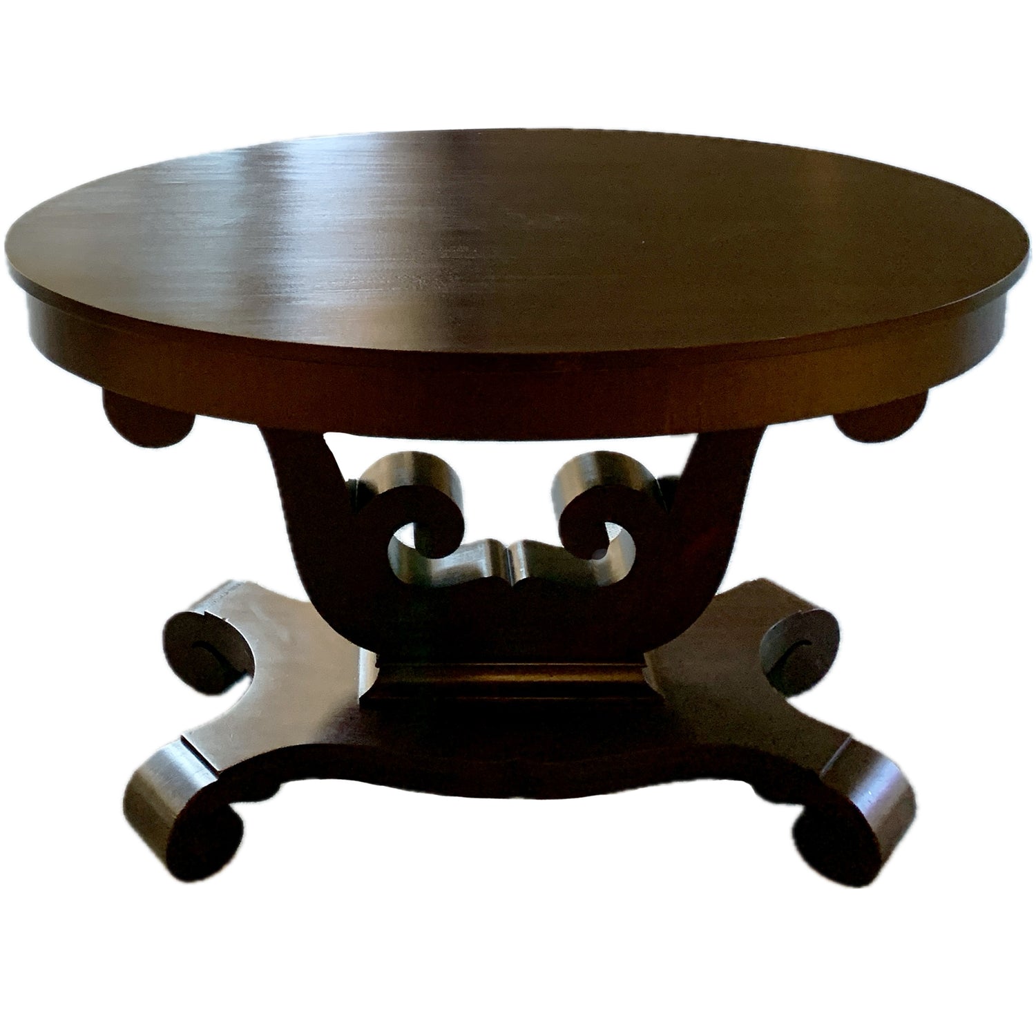 Mahogany Oval Empire Table With Drawer