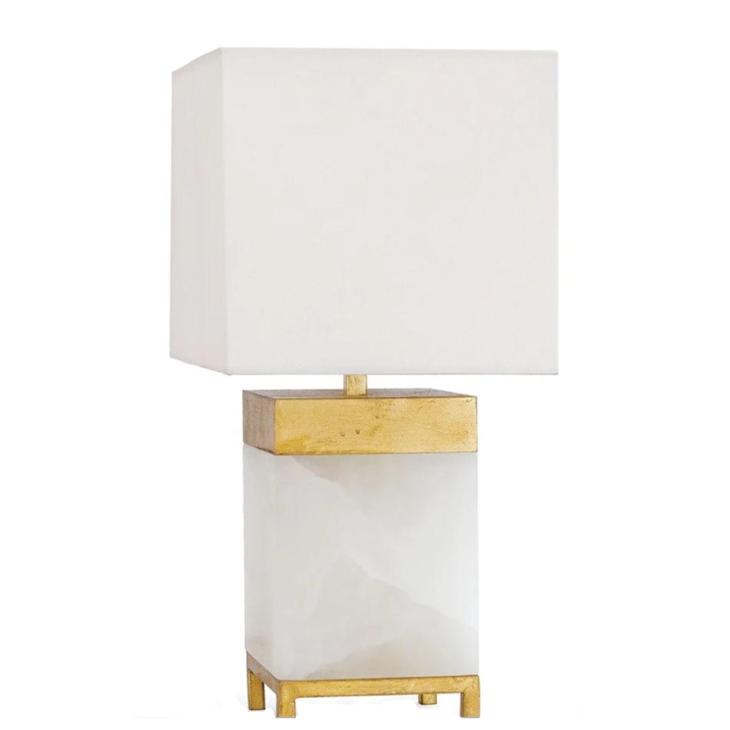 Alabaster and  Gilt Lamp, 15.75"h