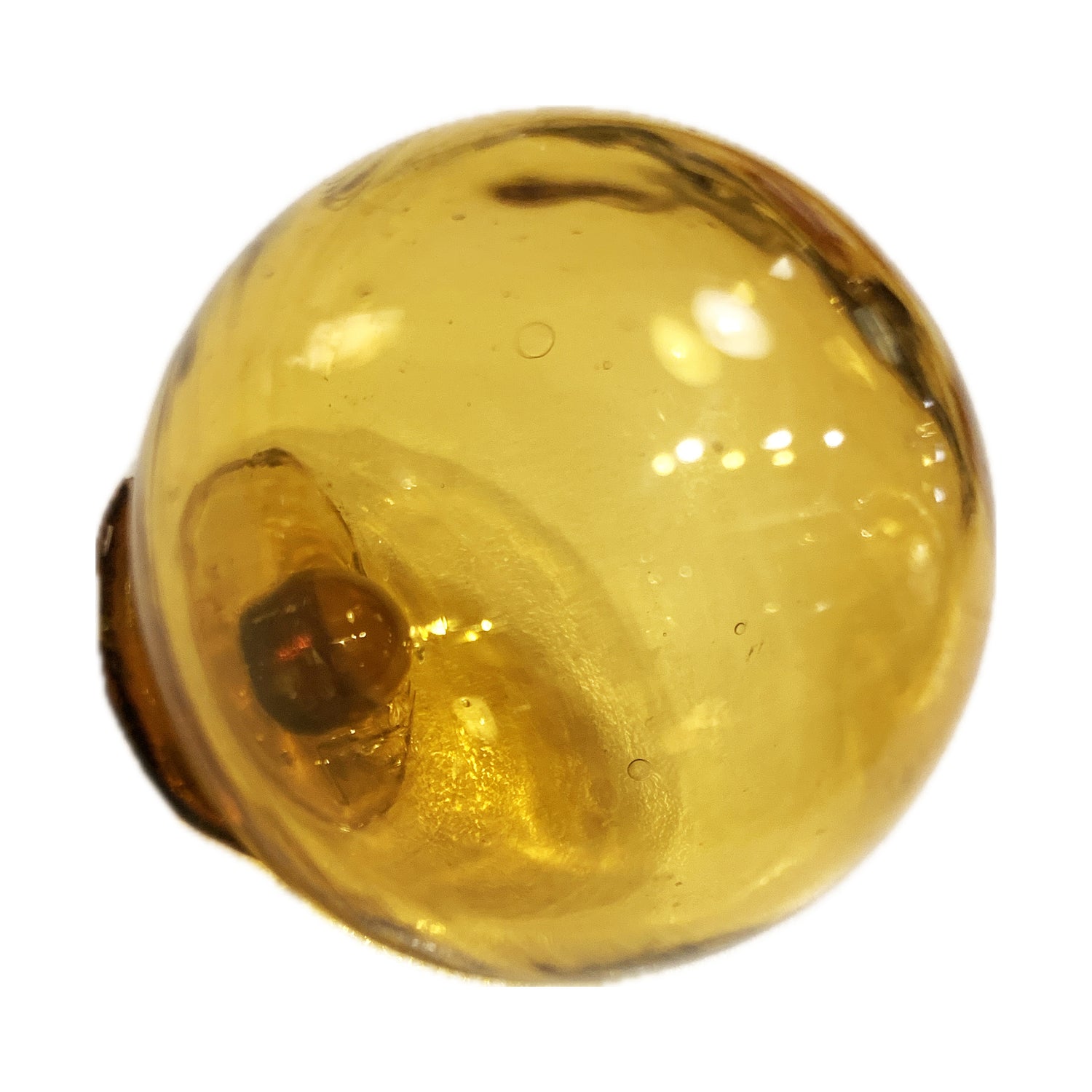 Amber Glass Orb. 1.5"dia