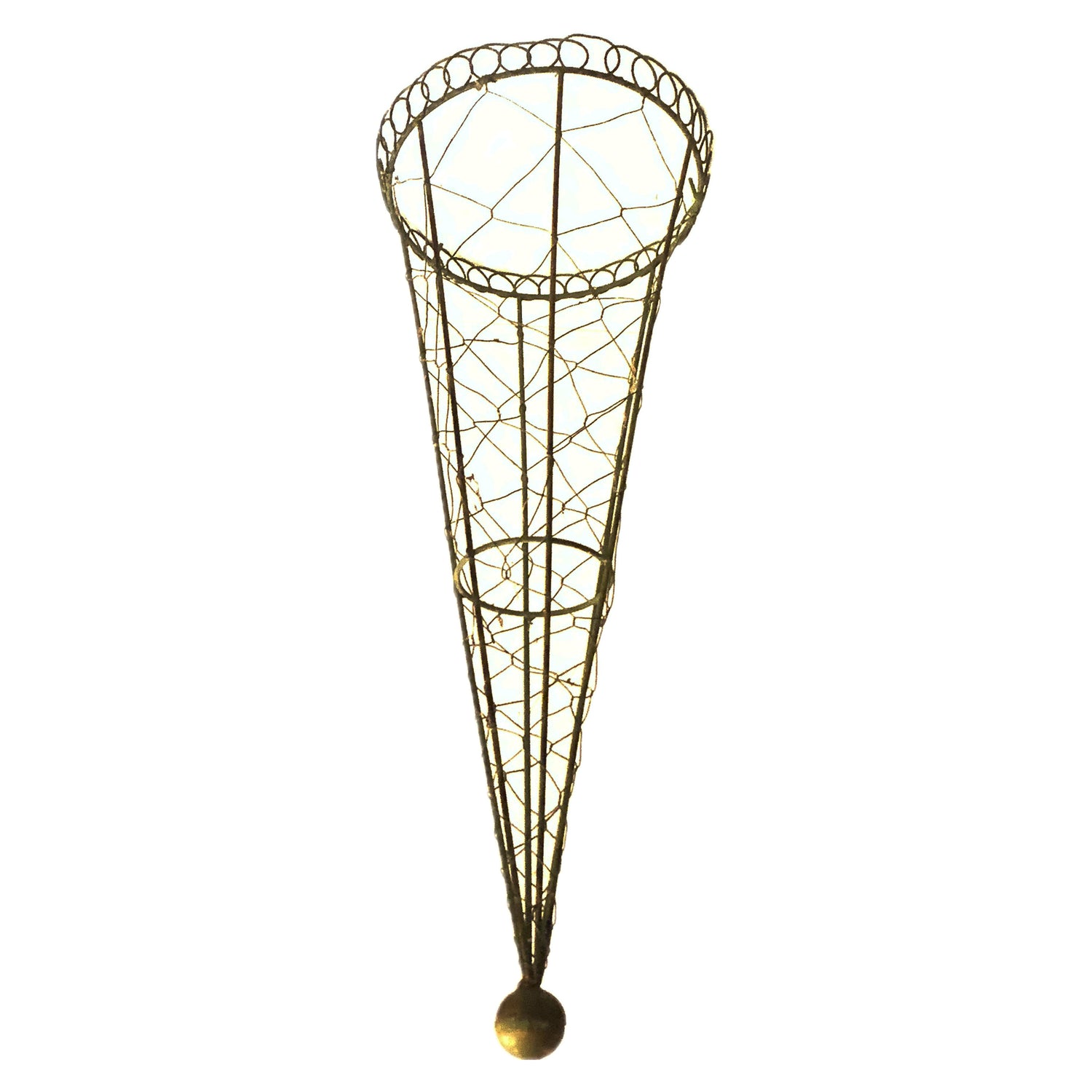 Vintage Wire Hanging Cone Basket
