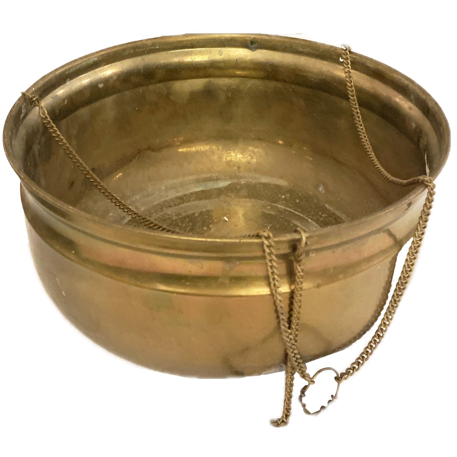 Vintage Hanging Brass Planter