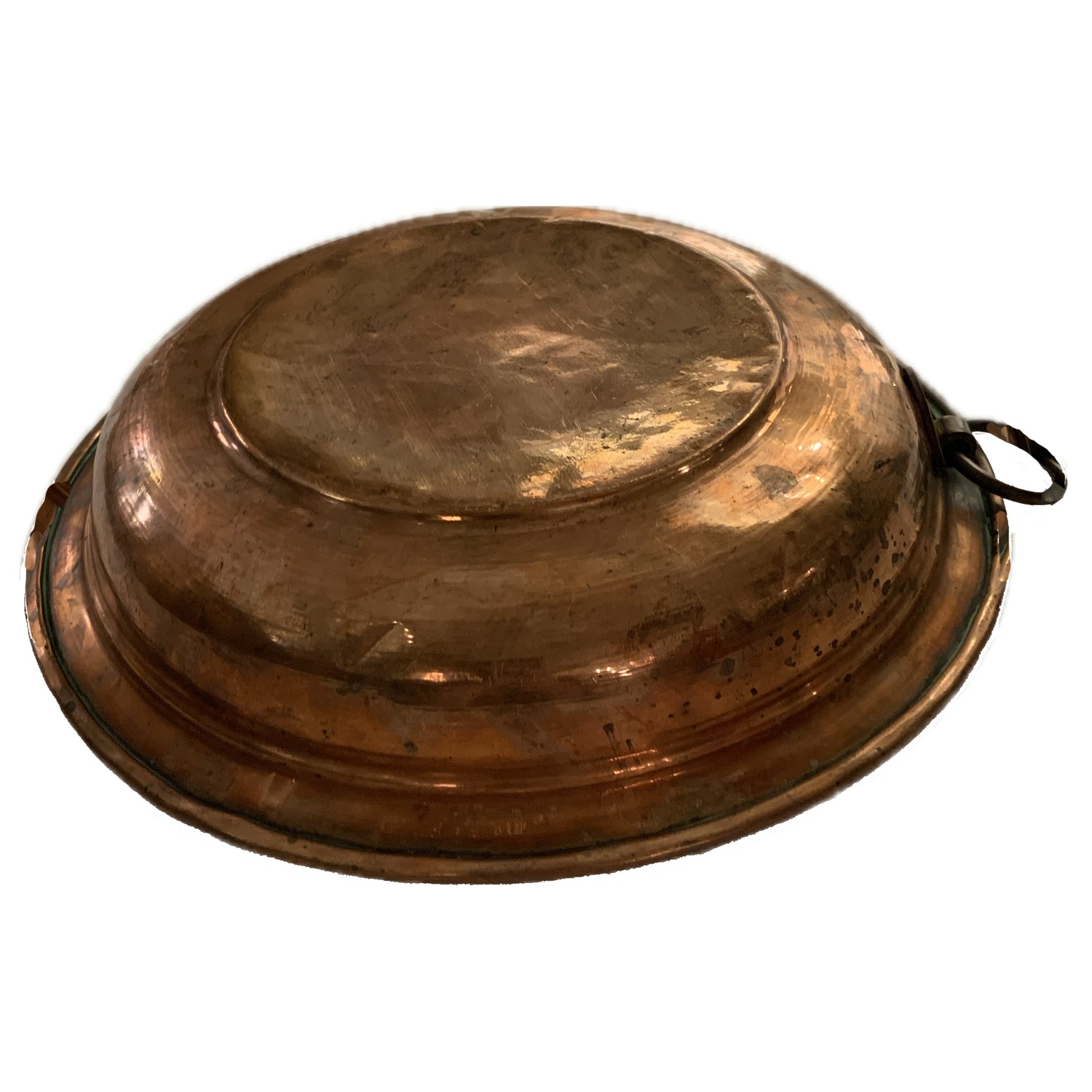 Vintage Round Copper Pan, 9.75"dia x 1.75"h