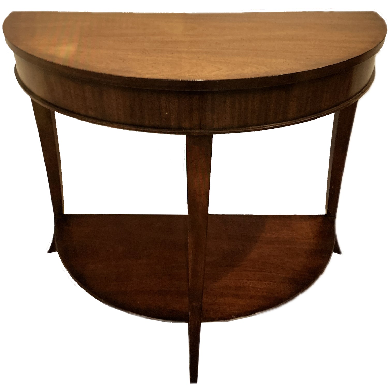 Vintage Mahogany Demilune Baker Console