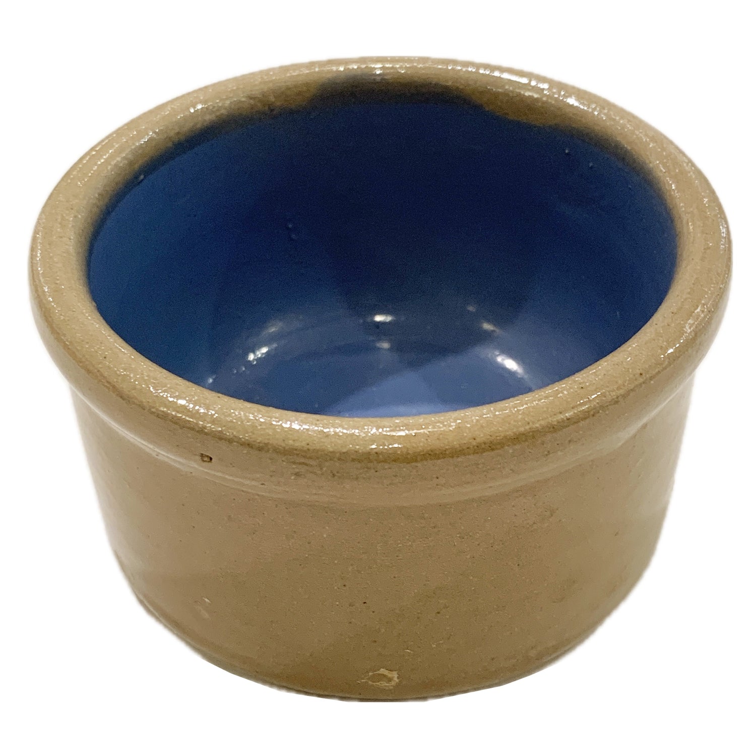 Small Crock with Blue Interior