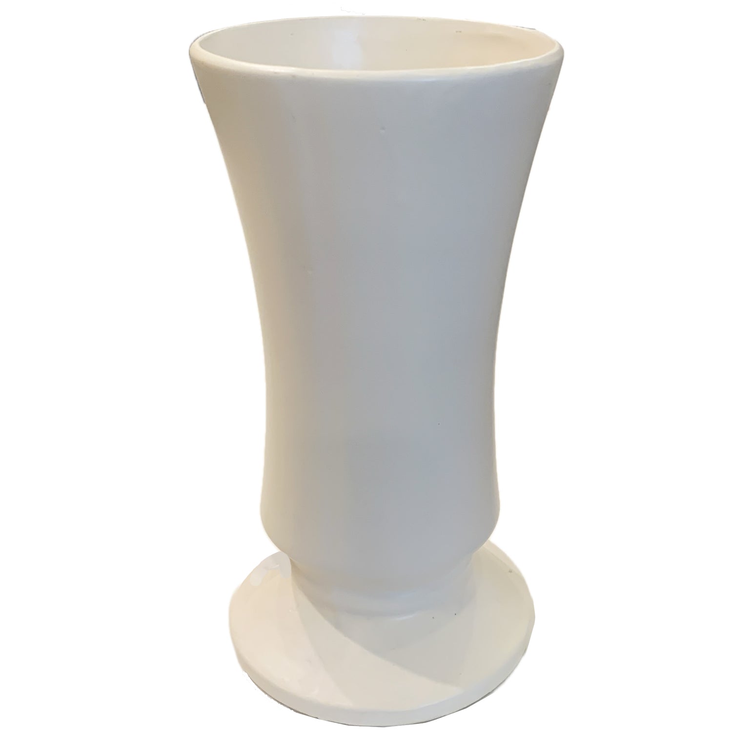 Vintage White Pottery Vase, 11.5"h